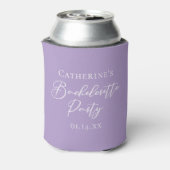 Chic Lilac Purple Bachelorette Party Personalized Blikjeskoeler (Blikje Achterkant)