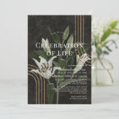 Chic Lilies Celebration of Life Funeral Memorial Kaart (Staand voorkant)
