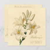 Chic  Lily Flowers Baby shower Kaart (Voorkant / Achterkant)