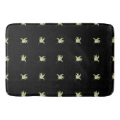 Chic Lily-of-the-Valley Floral Motif Black Badmat (Voorkant)