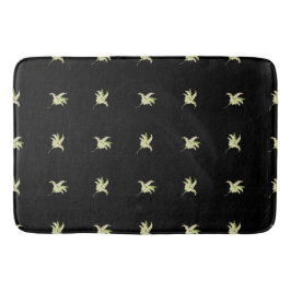 Chic Lily-of-the-Valley Floral Motif Black Badmat