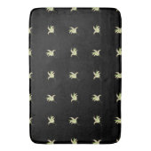 Chic Lily-of-the-Valley Floral Motif Black Badmat (Voorkant Verticaal)