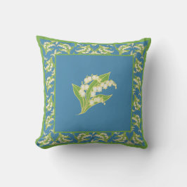 Chic Lily-of-the-Valley on Blue met Border Kussen