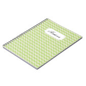 Chic Lime Green Chevron Custom Monogram Notitieboek (Linkerzijde)
