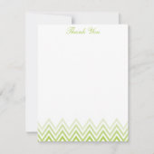 Chic Lime Green Ombre Chevrons Note-kaarten Notitiekaartje (Voorkant)