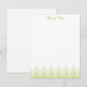 Chic Lime Green Ombre Chevrons Note-kaarten Notitiekaartje (Voorkant / Achterkant)