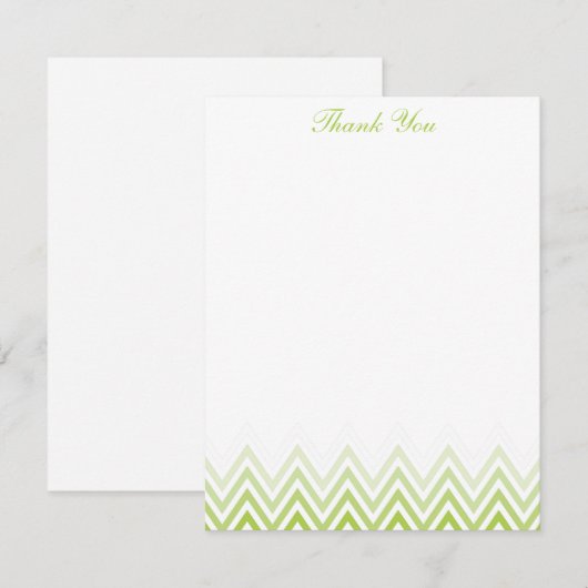 Chic Lime Green Ombre Chevrons Note-kaarten Notitiekaartje (Voorkant / Achterkant)