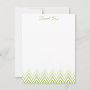 Chic Lime Green Ombre Chevrons Note-kaarten Notitiekaartje