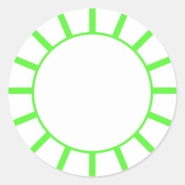 Chic Lime Green Stripe Ronde Sticker