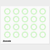 Chic Lime Green Stripe Ronde Sticker (Vel)