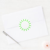 Chic Lime Green Stripe Ronde Sticker (Envelop)