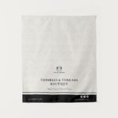 Chic Linen Black Business Logo Event Display Table Wandkleed (Voorkant)