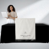 Chic Linen Black Business Logo Event Display Table Wandkleed