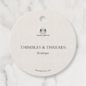 Chic Linen Boutique Business Logo Branding Hang Bedankjes Labels (Voorkant)