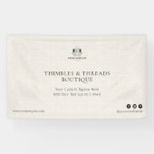 Chic Linen Eenvoudige Zakelijke Logo Event Marketi Spandoek (Horizontaal)