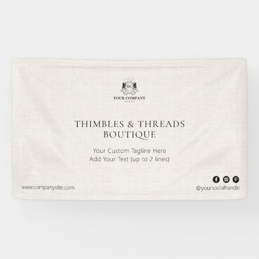 Chic Linen Eenvoudige Zakelijke Logo Event Marketi Spandoek (Horizontaal)