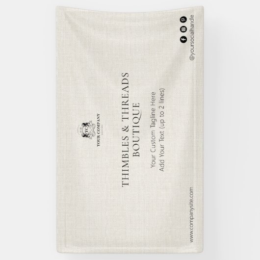 Chic Linen Eenvoudige Zakelijke Logo Event Marketi Spandoek (Verticaal)