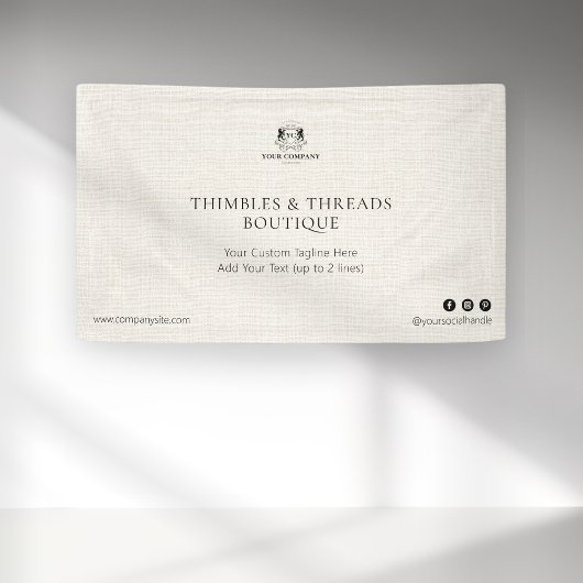 Chic Linen Eenvoudige Zakelijke Logo Event Marketi Spandoek