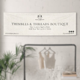 Chic Linen Elegant Business Logo Event Marketing Spandoek