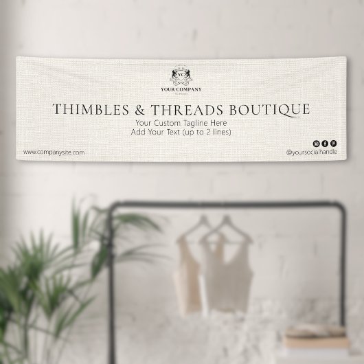 Chic Linen Elegant Business Logo Event Marketing Spandoek