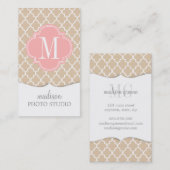 Chic Linen Moroccan Lattice Personalized Visitekaartje (Voorkant / Achterkant)