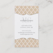 Chic Linen Moroccan Lattice Personalized Visitekaartje (Achterkant)