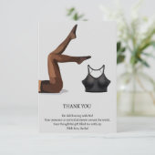 Chic Lingerie Thema Bruids douche Bedankkaart (Staand voorkant)