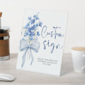 Chic lint Iets blauw Aangepaste tafel Reclamebord Met Voetstuk (Insitu)