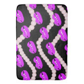 Chic Lippen Parels Roze Zwart Badmat (Voorkant Verticaal)