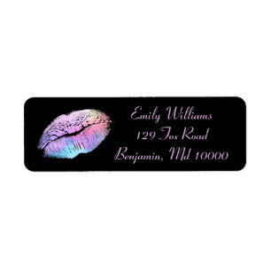 Chic Lips Cotton Snoep kleur op zwarte achtergrond Etiket