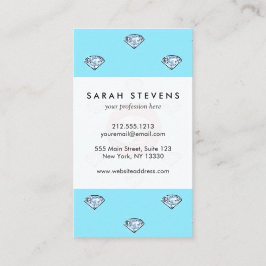 Chic Lips Diamond Girly Visitekaartje (Achterkant)