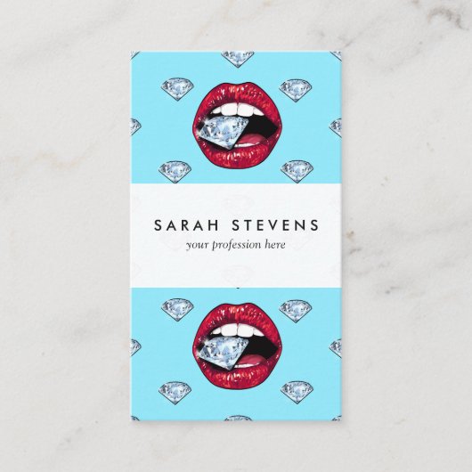 Chic Lips Diamond Girly Visitekaartje (Voorkant)