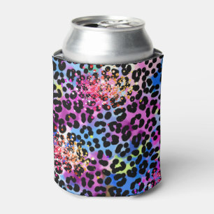 *~* Chic LIPS Glitter Animal Leopard Spots Blue Blikjeskoeler