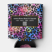 *~* Chic LIPS Glitter Animal Leopard Spots QR Blikjeskoeler (Voorkant)