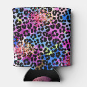 *~* Chic LIPS Glitter Animal Leopard Spots QR Blikjeskoeler (Achterkant)