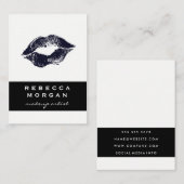 Chic Lipstick Blue Kiss Visitekaartje (Voorkant / Achterkant)
