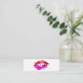 Chic Lipstick Kiss Mini Visitekaartje (Staand voorkant)