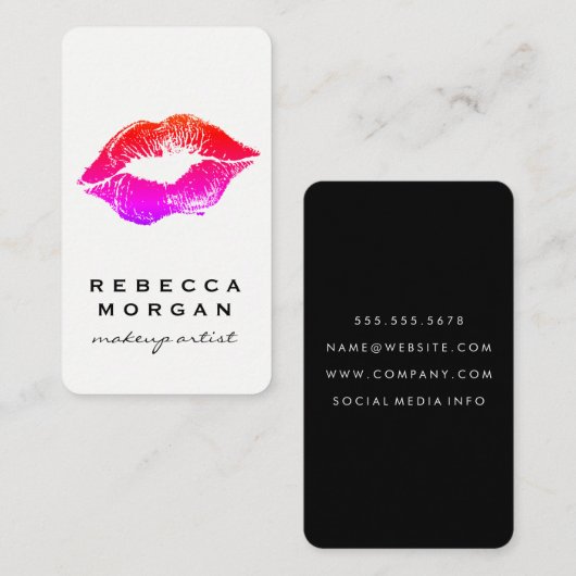 Chic Lipstick Kiss Visitekaartje (Voorkant / Achterkant)