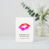Chic Lipstick Kiss Visitekaartje (Staand voorkant)