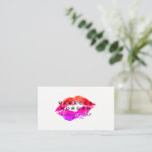 Chic Lipstick Kiss Visitekaartje (Staand voorkant)