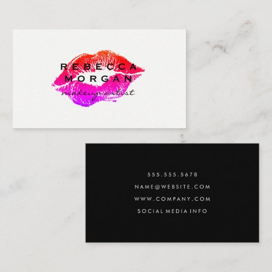 Chic Lipstick Kiss Visitekaartje (Voorkant / Achterkant)