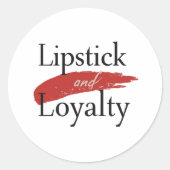 Chic Lipstick Smear and Loyalty Ronde Sticker (Voorkant)