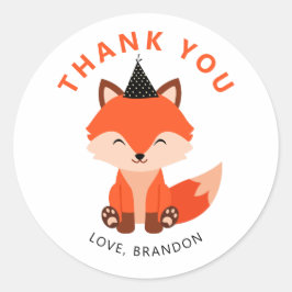 Chic Little Baby Fox Party Pet Verjaardagsgunst Ronde Sticker