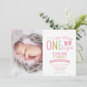 Chic Little Miss ONEderful 1st Birthday Bows Foto Kaart (Staand voorkant)