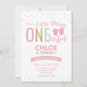 Chic Little Miss ONEderful 1st verjaardag roze str Kaart (Voorkant)