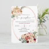 Chic Little Pumpkin Lijst Flowers Baby shower Kaart (Staand voorkant)