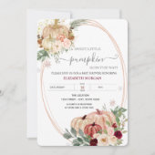 Chic Little Pumpkin Lijst Flowers Baby shower Kaart (Voorkant)