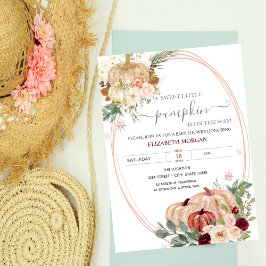 Chic Little Pumpkin Lijst Flowers Baby shower Kaart