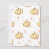 Chic Little Pumpkin Pink Floral Girl Baby shower Kaart (Achterkant)