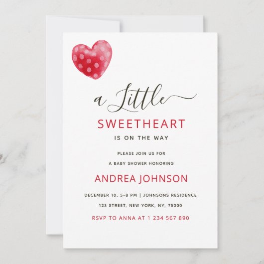 Chic Little SweeBaby Valentijnsdag Baby shower Save The Date (Voorkant)